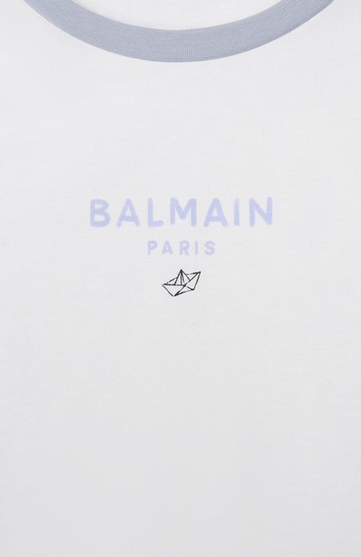 Хлопковая футболка BALMAIN белого цвета по цене 17950 руб., арт. BY8Q91, фото 3 Хлопковая футболка BALMAIN, арт. BY8Q91, фото 3