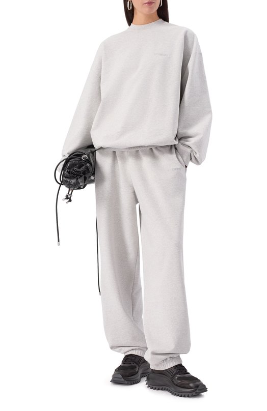 Хлопковый свитшот VETEMENTS UH76CW100G Серый  UH76CW100G Фото 2