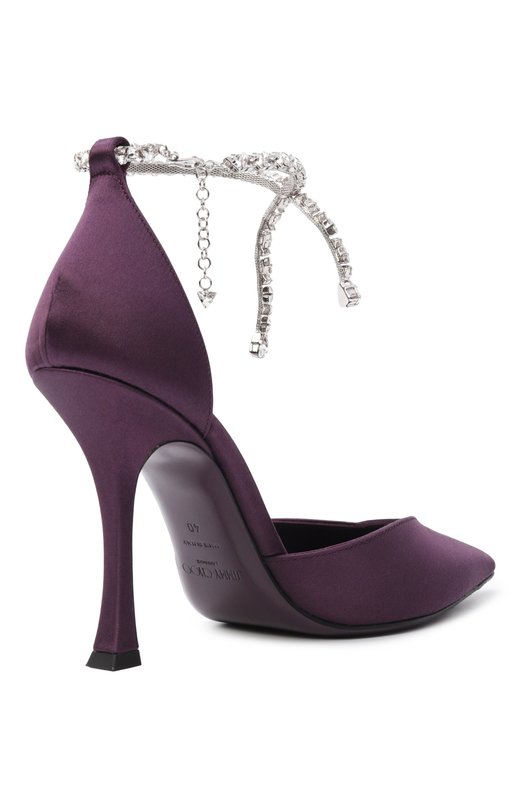 Текстильные туфли Stevie 100 Jimmy Choo STEVIE100SAT Фиолетовый  STEVIE100SAT Фото 5