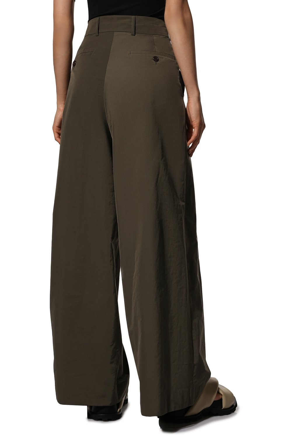Брюки DRIES VAN NOTEN хаки цвета по цене 54950 руб., арт. 221-010942-4027, фото 4 Брюки DRIES VAN NOTEN, арт. 221-010942-4027, фото 4