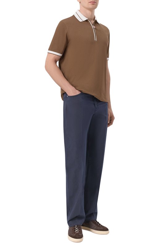 Брюки из хлопка и лиоцелла Kiton UPNJS1K0610H Синий  UPNJS1K0610H Фото 2