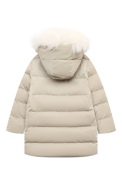 Пуховик YVES SALOMON ENFANT кремового цвета по цене 59900 руб., арт. 23WEM012XXD0XW/8-10, фото 2 Пуховик YVES SALOMON ENFANT, арт. 23WEM012XXD0XW/8-10, фото 2