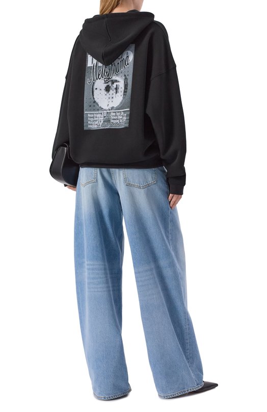 Хлопковое худи HUGO 50554966 Чёрный  50554966 Фото 2