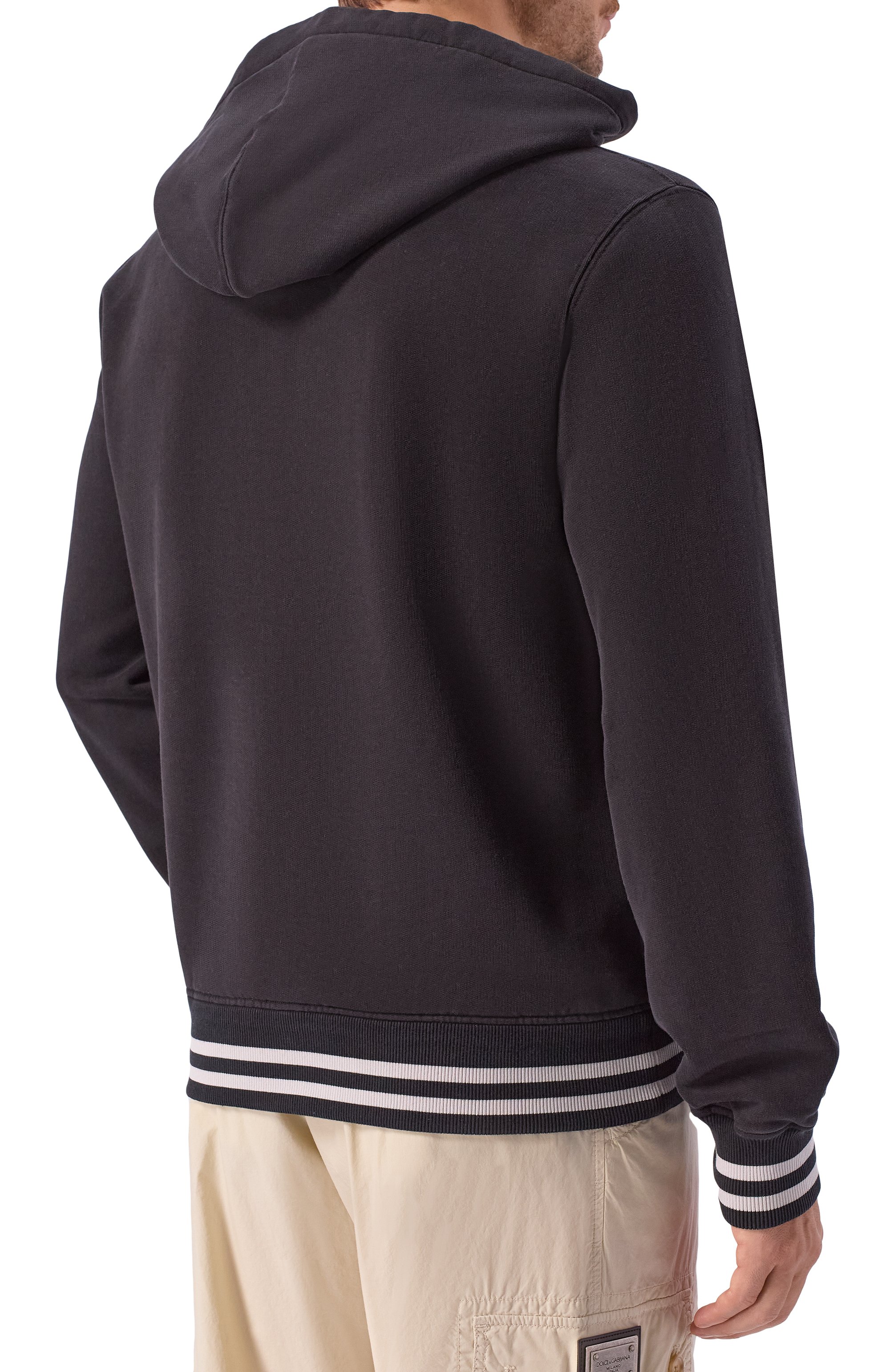 Хлопковое худи DOLCE & GABBANA черного цвета по цене 125500 руб., арт. G9BGPT/G7P0T, фото 4 Хлопковое худи DOLCE & GABBANA, арт. G9BGPT/G7P0T, фото 4
