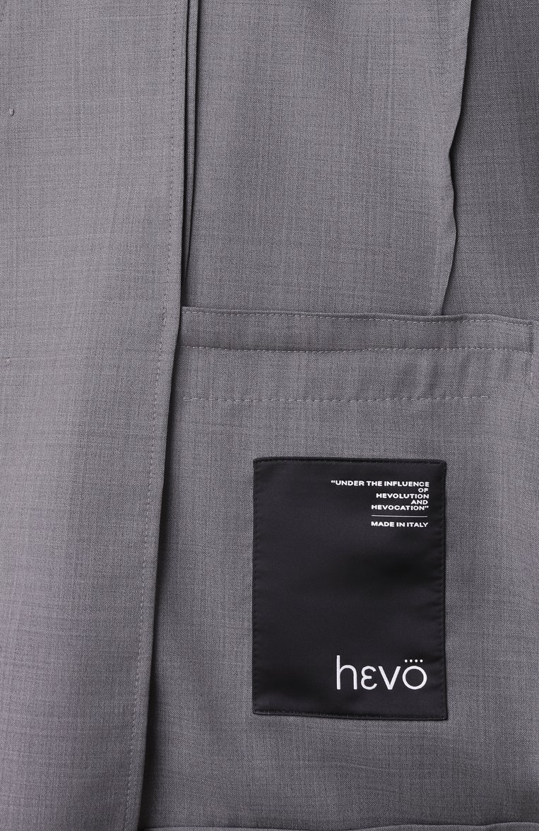 Мужской шерстяной костюм HEVO серого цвета, арт. GALATINASUIT S 150/H730 | Фото 9 (Рукава: Длинные; Материал внешний: Шерсть; Костюмы М: Однобортный; Стили: Классический)