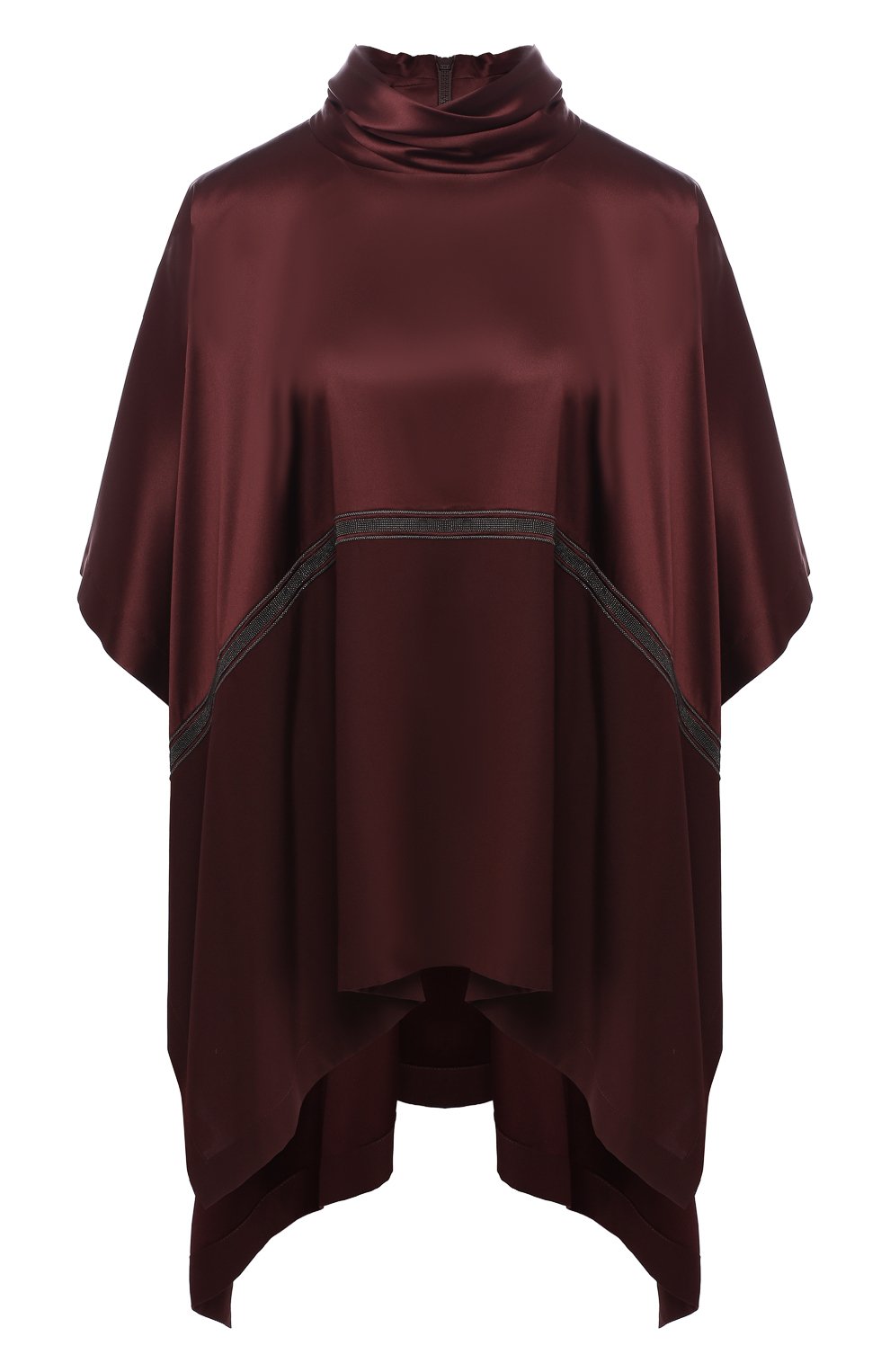 Шелковый топ свободного кроя с воротником-стойкой BRUNELLO CUCINELLI, арт. M0C59E5504, фото 1