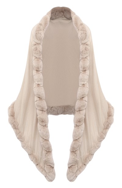 Кашемировая шаль с мехом шиншиллы LORO PIANA, арт. FAI8699, фото 1