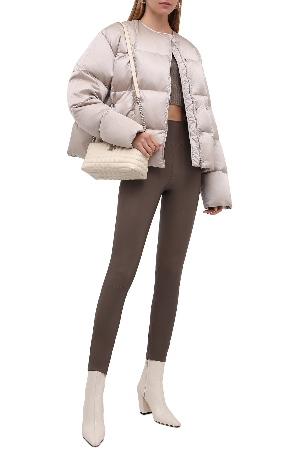 Кожаные легинсы SPRWMN коричневого цвета по цене 107000 руб., арт. ANK-003-L/ANKLE LEGGING, фото 2 Кожаные легинсы SPRWMN, арт. ANK-003-L/ANKLE LEGGING, фото 2
