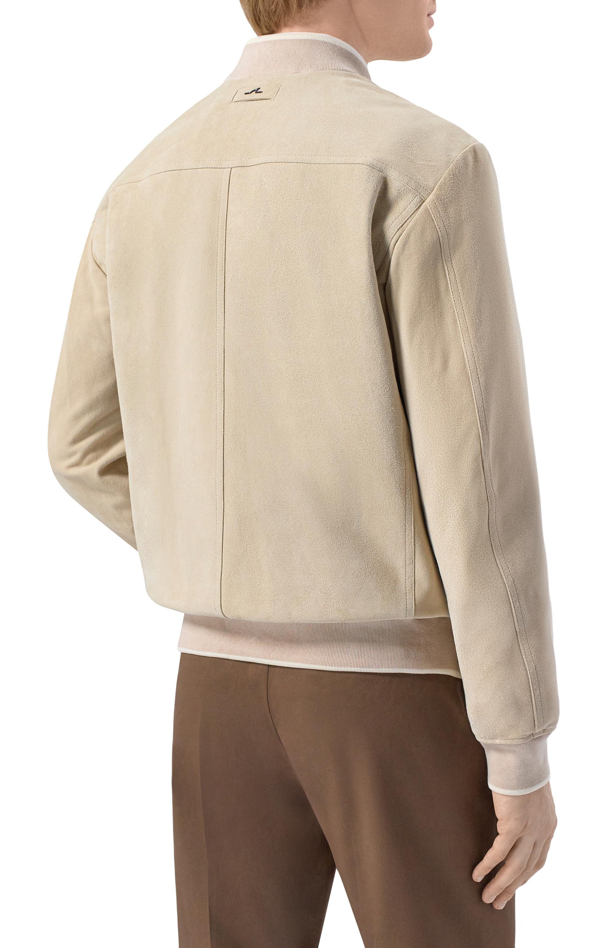 Замшевый бомбер PAUL&SHARK светло-зеленого цвета по цене 321500 руб., арт. 26412484, фото 4 Замшевый бомбер PAUL&SHARK, арт. 26412484, фото 4