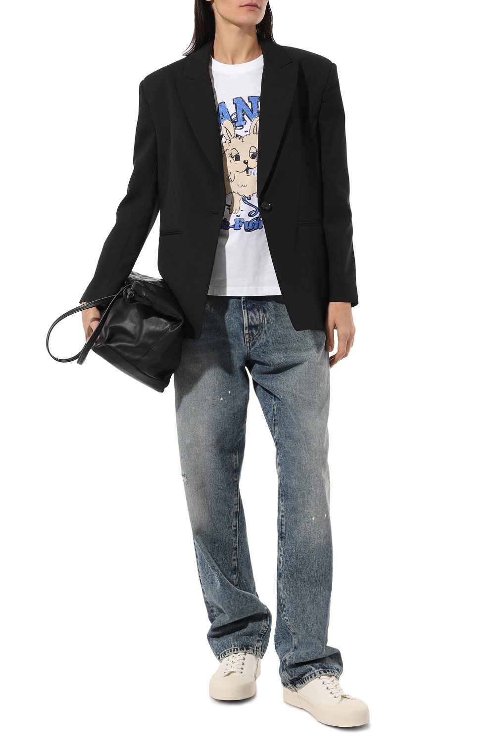 Хлопковая футболка GANNI, арт. T3673, фото 2