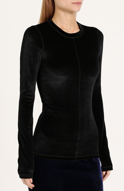 Бархатный пуловер TOM FORD черного цвета по цене 79950 руб., арт. TSJ196-FAX227, фото 3 Бархатный пуловер TOM FORD, арт. TSJ196-FAX227, фото 3