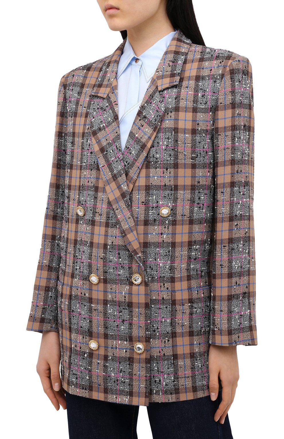 Двубортный жакет ALESSANDRA RICH разноцветного цвета по цене 185000 руб., арт. FAB2329-F2947, фото 4 Двубортный жакет ALESSANDRA RICH, арт. FAB2329-F2947, фото 4