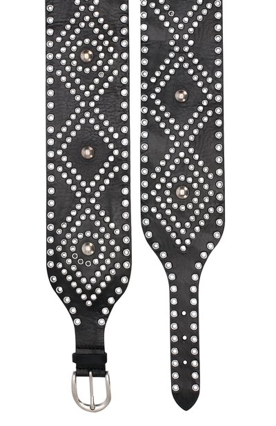 Кожаный пояс ISABEL MARANT черного цвета по цене 48850 руб., арт. CE0391-20P007A/W0MA, фото 2 Кожаный пояс ISABEL MARANT, арт. CE0391-20P007A/W0MA, фото 2