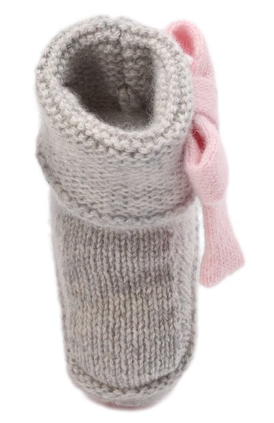 Кашемировые пинетки BABY T серого цвета по цене 6580 руб., арт. 21AIC873SA, фото 4 Кашемировые пинетки BABY T, арт. 21AIC873SA, фото 4
