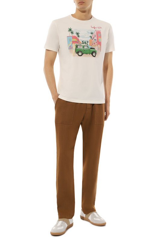 Хлопковая футболка MC2 Saint Barth STBM TSHIRT MAN/TSHM001/02203B Кремовый  STBM TSHIRT MAN/TSHM001/02203B Фото 2