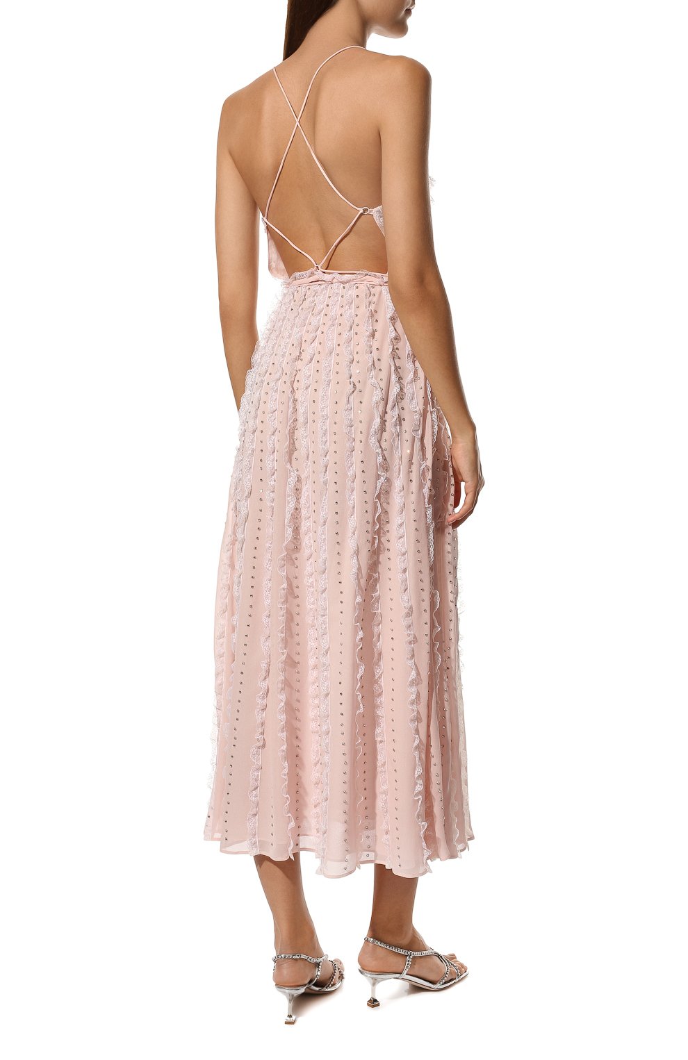 Шелковое платье MIU MIU светло-розового цвета по цене 690000 руб., арт. MF4556-10RO-F0384, фото 4 Шелковое платье MIU MIU, арт. MF4556-10RO-F0384, фото 4