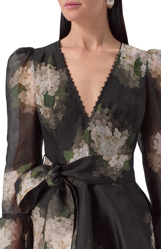 Платье изо льна и шелка Zimmermann 4693DS253 Чёрный  4693DS253 Фото 5