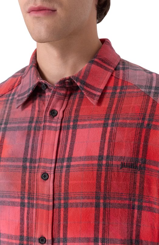Хлопковая рубашка Juun.J JC5964P076 Красный  JC5964P076 Фото 5