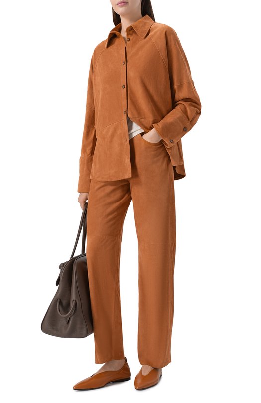 Замшевая рубашка Erika Cavallini P6SW02 Оранжевый  P6SW02 Фото 2