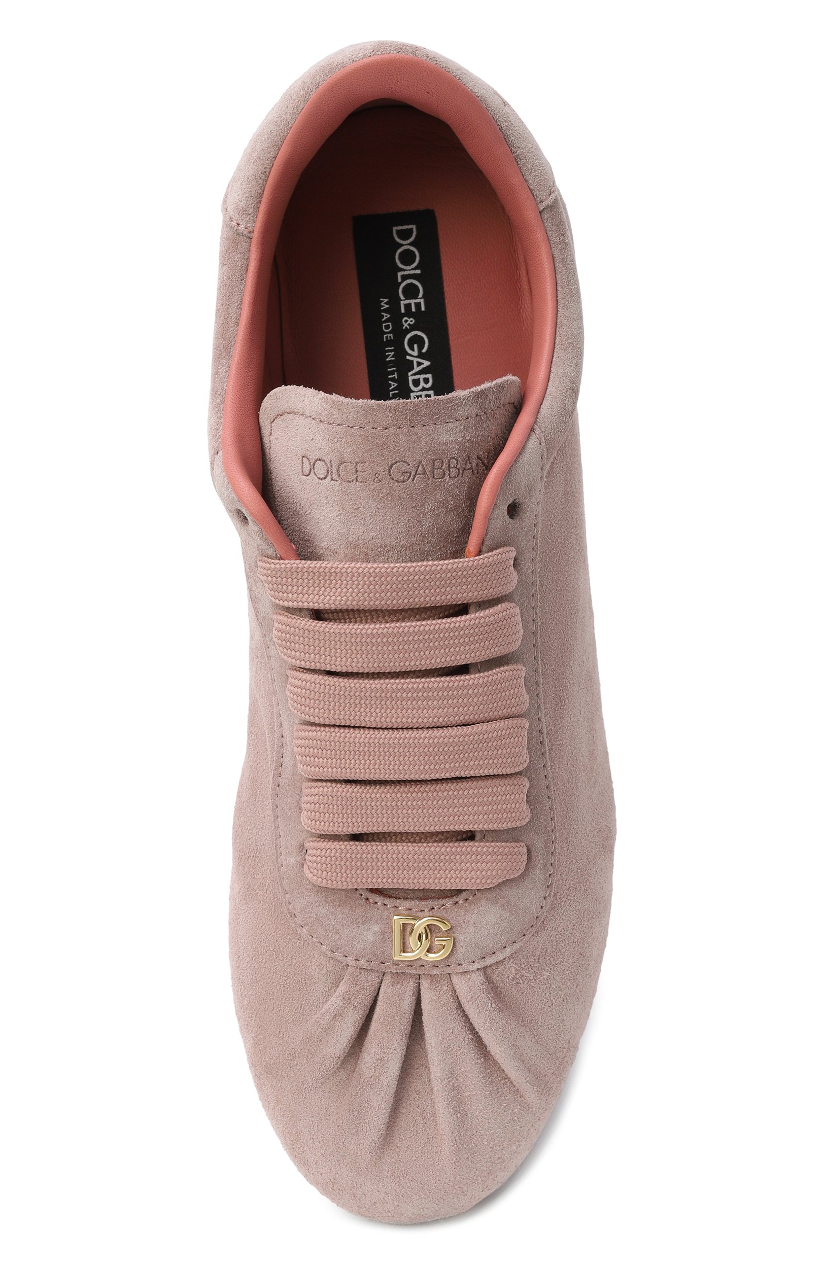 Замшевые кеды soft ballet DOLCE & GABBANA светло-розового цвета по цене 65350 руб., арт. CK2485/A0581, фото 6 Замшевые кеды soft ballet DOLCE & GABBANA, арт. CK2485/A0581, фото 6