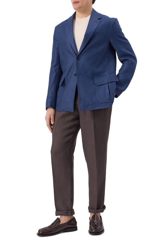 Льняной пиджак Corneliani 25X591-2514108 Синий  25X591-2514108 Фото 3