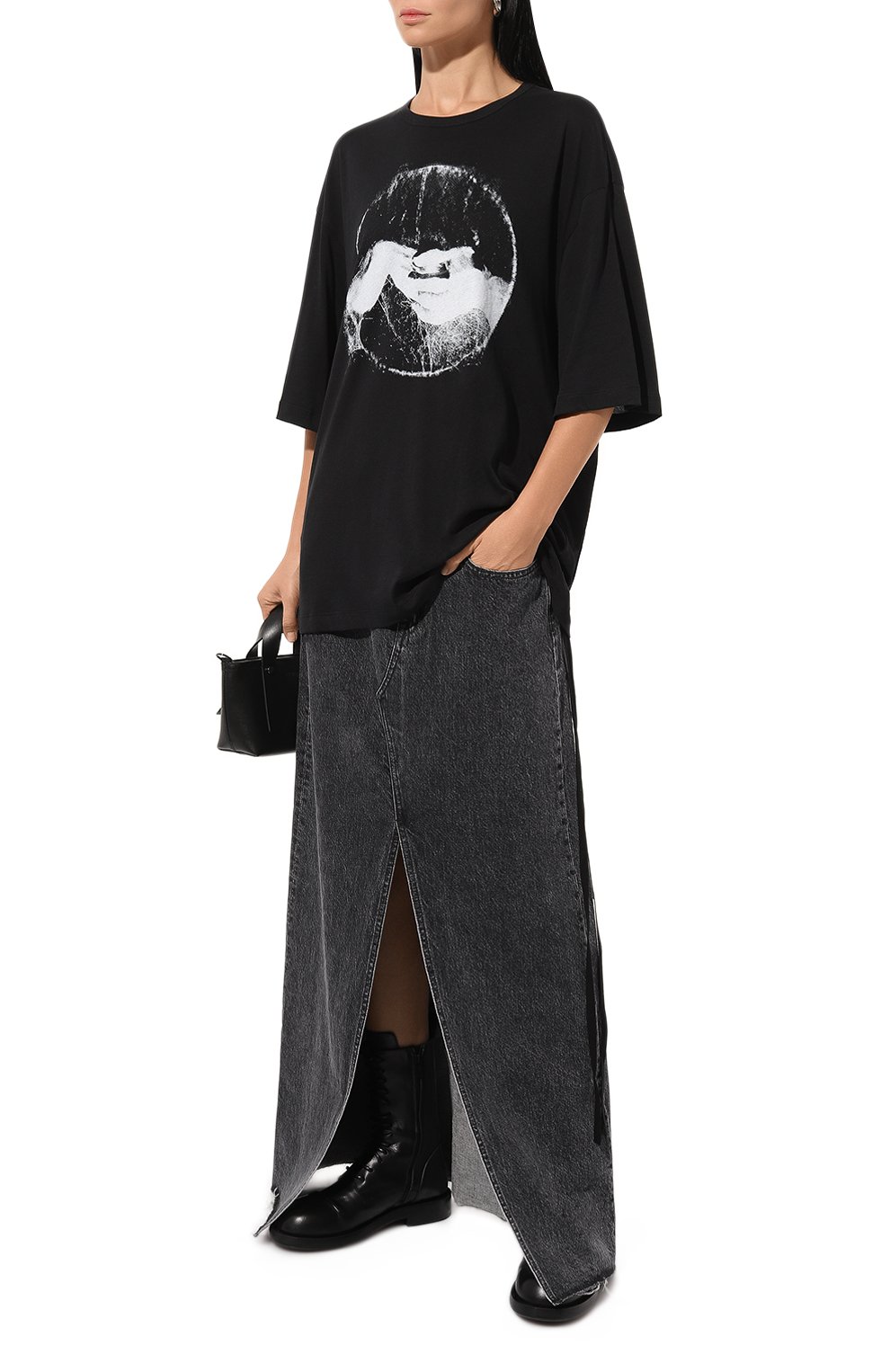 Хлопковая футболка ANN DEMEULEMEESTER, арт. 2402-W-JTS06-37-FA206-099, фото 2