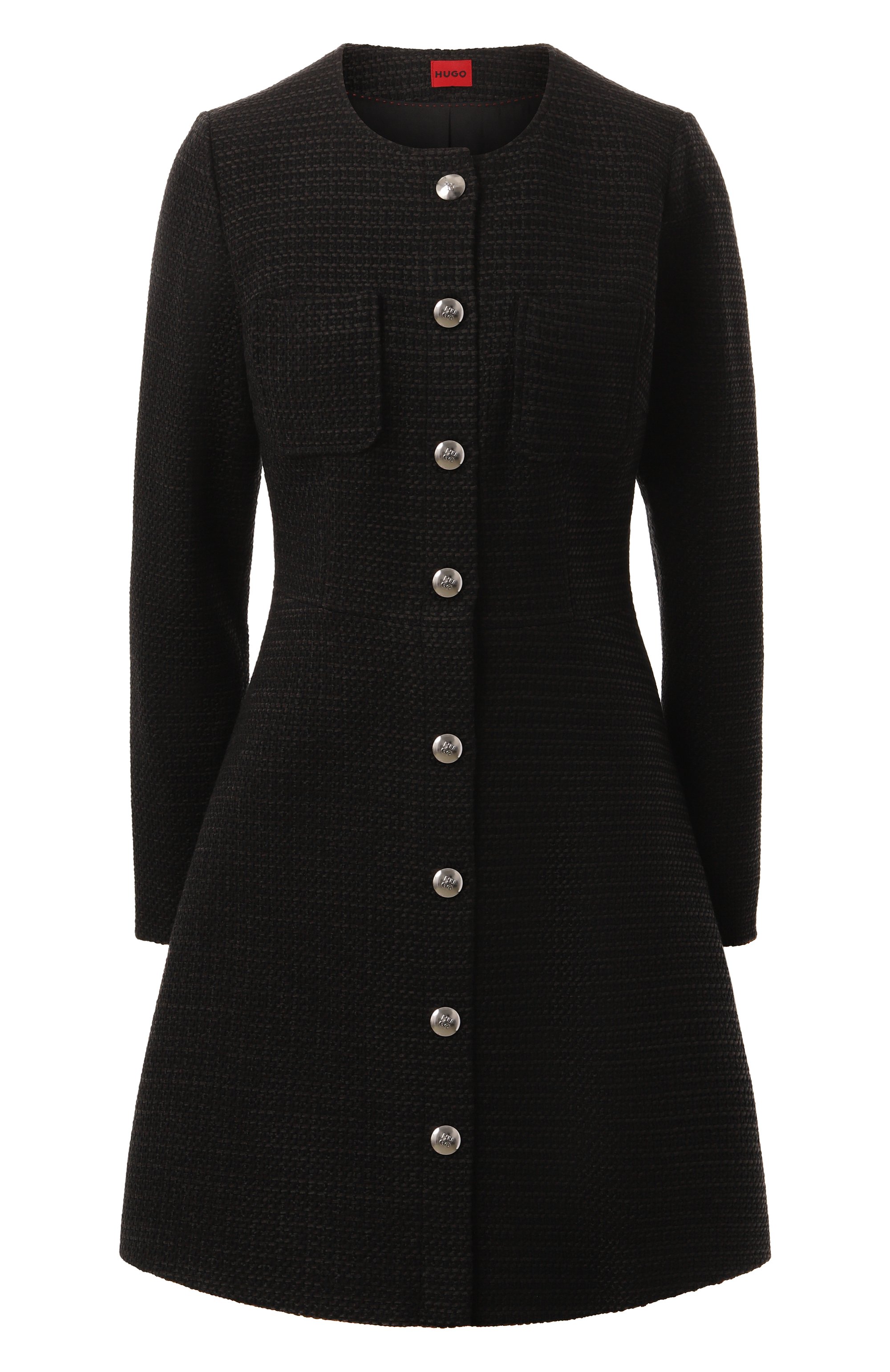 Хлопковое платье HUGO черного цвета по цене 44800 руб., арт. 50530474, фото 1 Хлопковое платье HUGO, арт. 50530474, фото 1