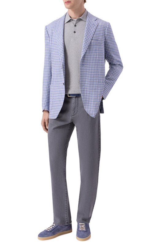 Пиджак из кашемира и шерсти Kiton UG81K0610E52 Голубой  UG81K0610E52 Фото 3