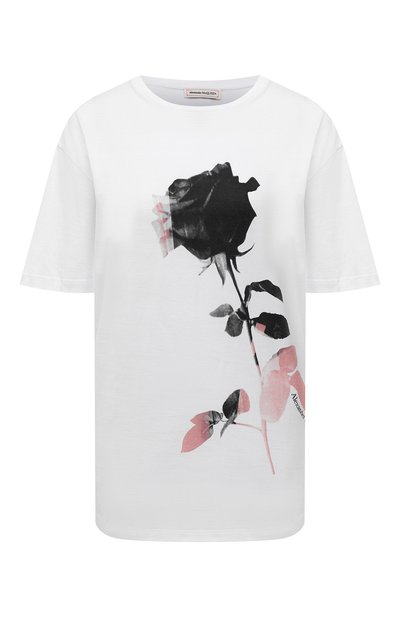 Женская хлопковая футболка ALEXANDER MCQUEEN, арт. 653557/QZACS