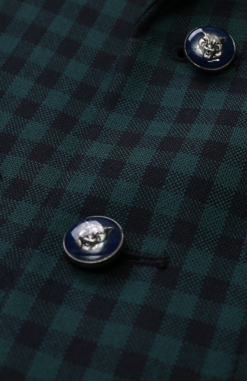 Шерстяной пиджак клетку с декоративными пуговицами GUCCI, арт. 475400/XBB70, фото 3