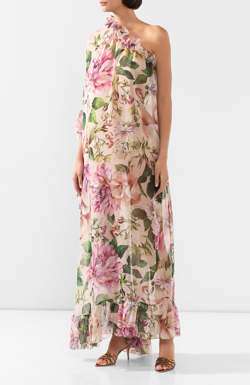 Шелковое платье DOLCE & GABBANA розового цвета по цене 220500 руб., арт. F6F1LT/IS1AF, фото 3 Шелковое платье DOLCE & GABBANA, арт. F6F1LT/IS1AF, фото 3