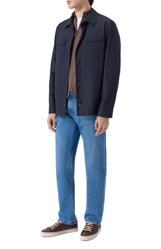 Хлопковый кардиган Canali C0022/MK02459 Коричневый  C0022/MK02459 Фото 2