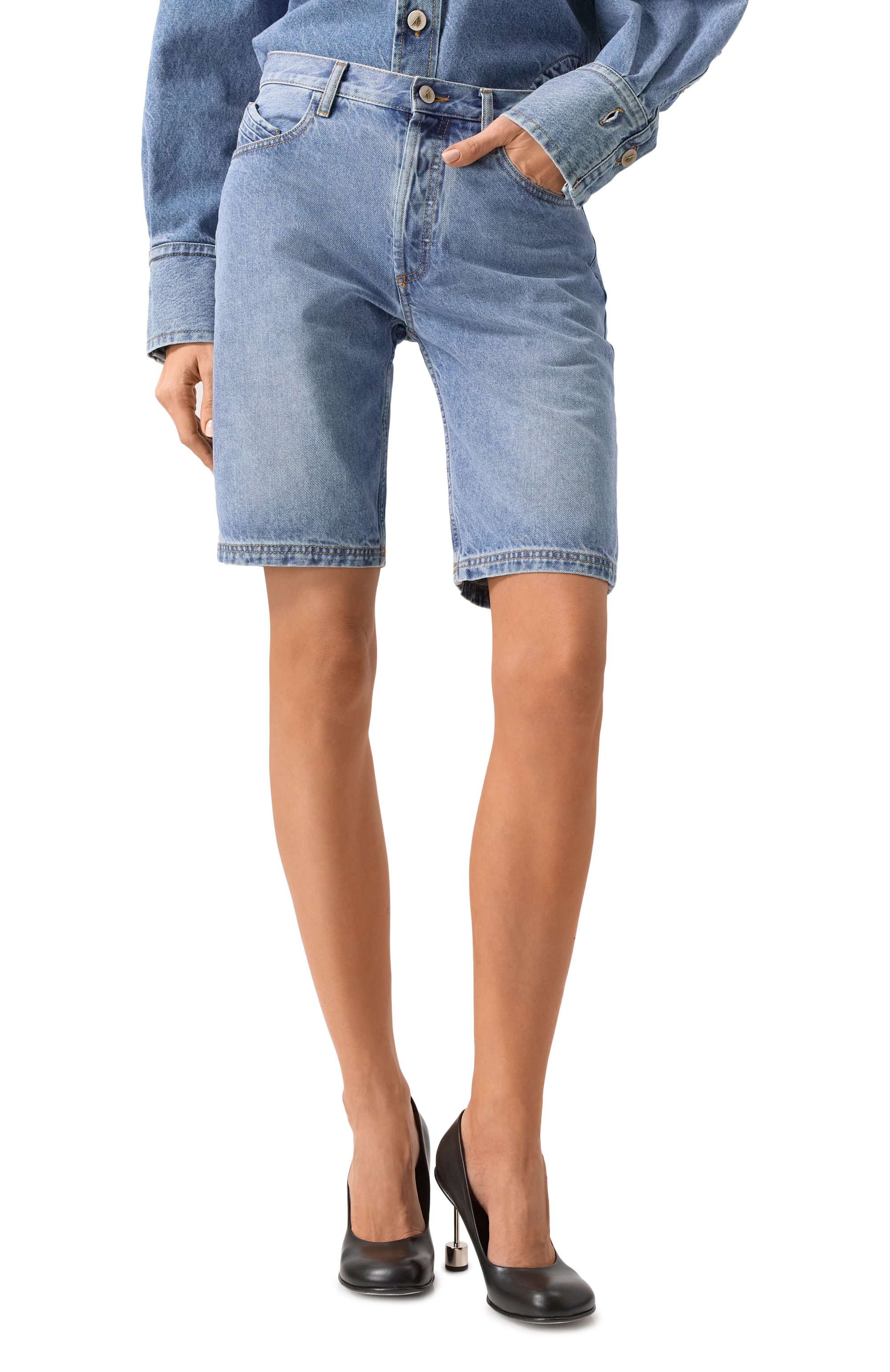 Джинсовые шорты THE ATTICO, арт. 250WCQ00005/DDD085AA, фото 3