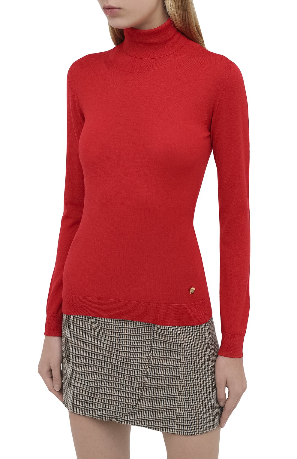 Шерстяная водолазка VERSACE красного цвета по цене 63500 руб., арт. A87619/A235892, фото 3 Шерстяная водолазка VERSACE, арт. A87619/A235892, фото 3