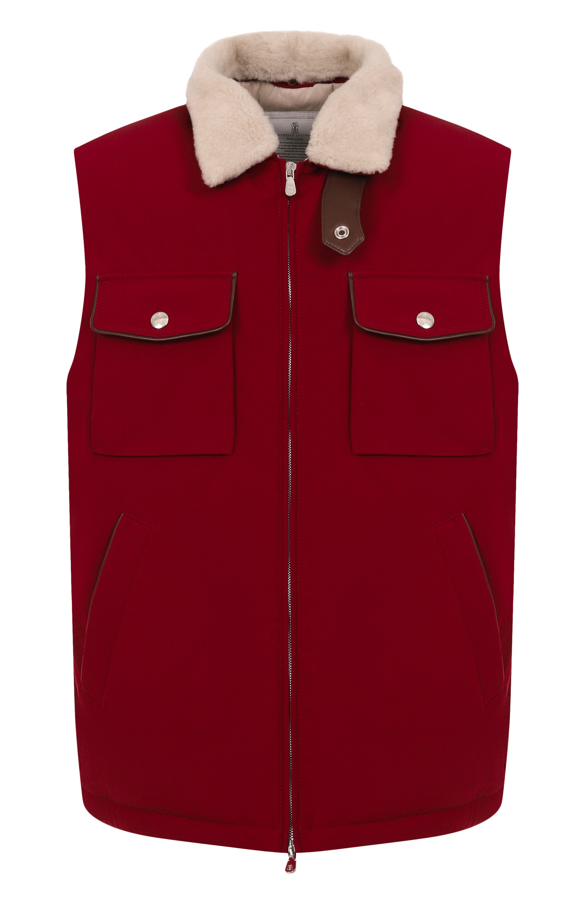 Пуховый жилет с отделкой из овчины BRUNELLO CUCINELLI, арт. MV4061646, фото 1