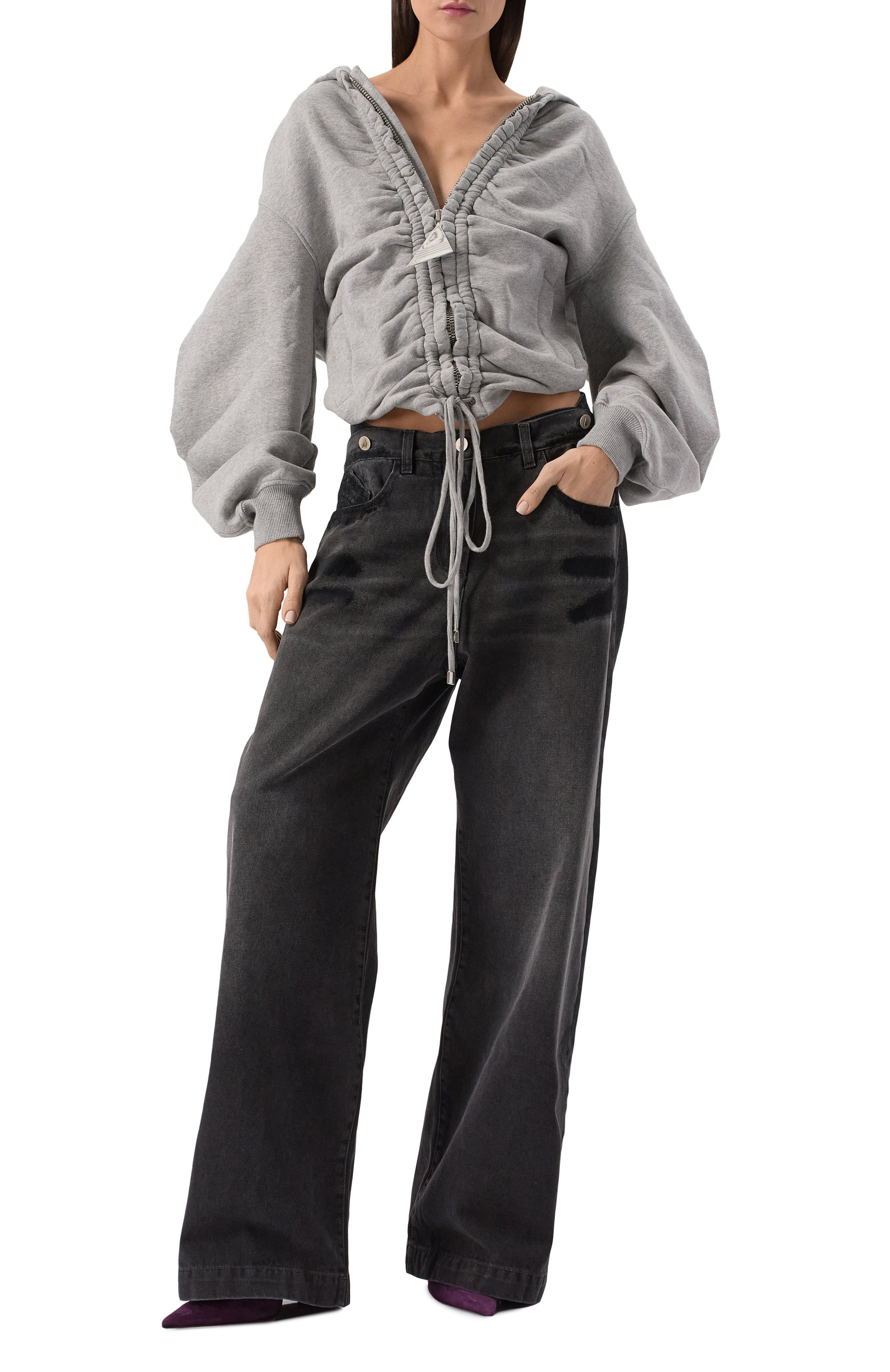 Хлопковая толстовка THE ATTICO, арт. 248WCF19/JF03, фото 2