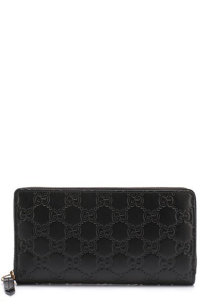 Кожаный кошелек с тиснением signature на молнии GUCCI, арт. 410102/CWC1G, фото 1