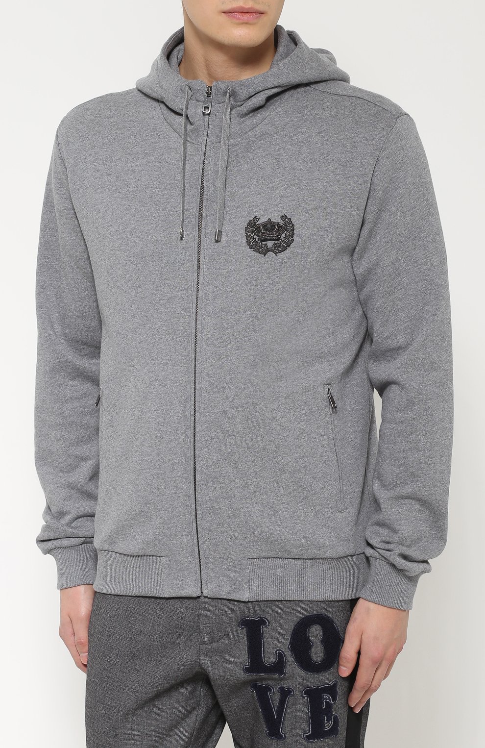 Хлопковая толстовка на молнии с капюшоном DOLCE & GABBANA, арт. 0101/G9GU9Z/G7IHM, фото 3