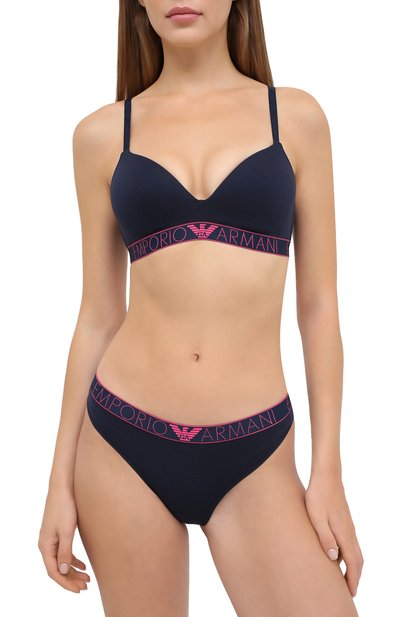 Трусы-стринги EMPORIO ARMANI темно-синего цвета по цене 6450 руб., арт. 162948/0A317, фото 2 Трусы-стринги EMPORIO ARMANI, арт. 162948/0A317, фото 2