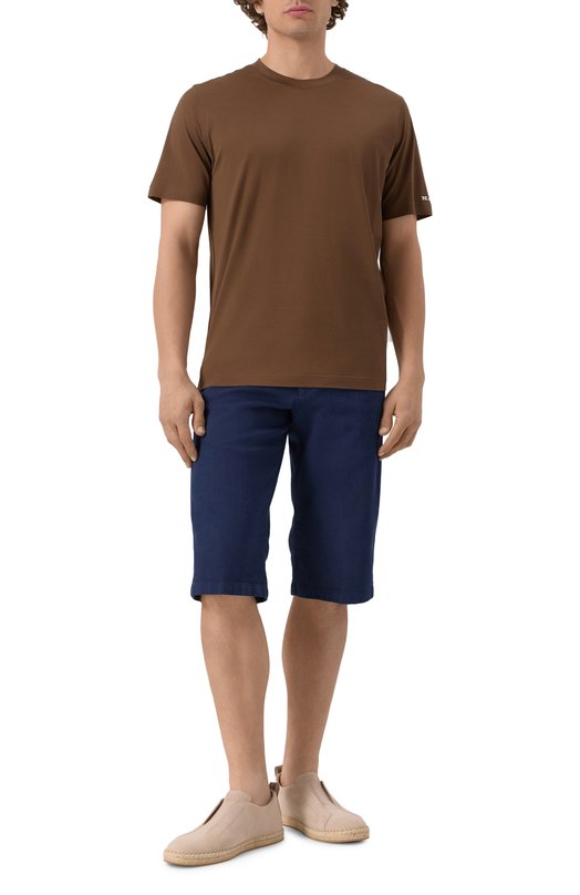 Хлопковая футболка Kiton UMK0721256S Коричневый  UMK0721256S Фото 2