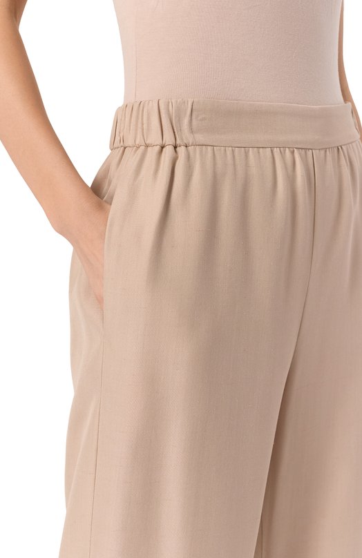 Шелковые брюки Elie Saab P0096NS25/SI001 Бежевый  P0096NS25/SI001 Фото 5