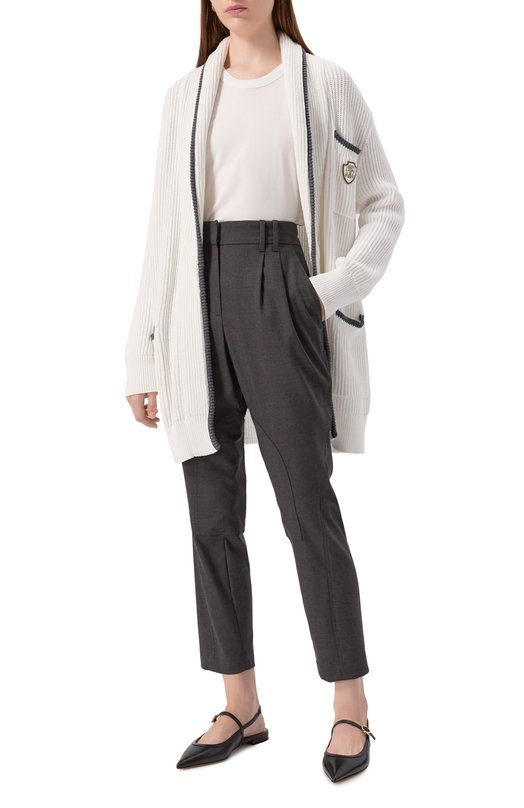 Шерстяные брюки Brunello Cucinelli MG912P9029 Серый  MG912P9029 Фото 2