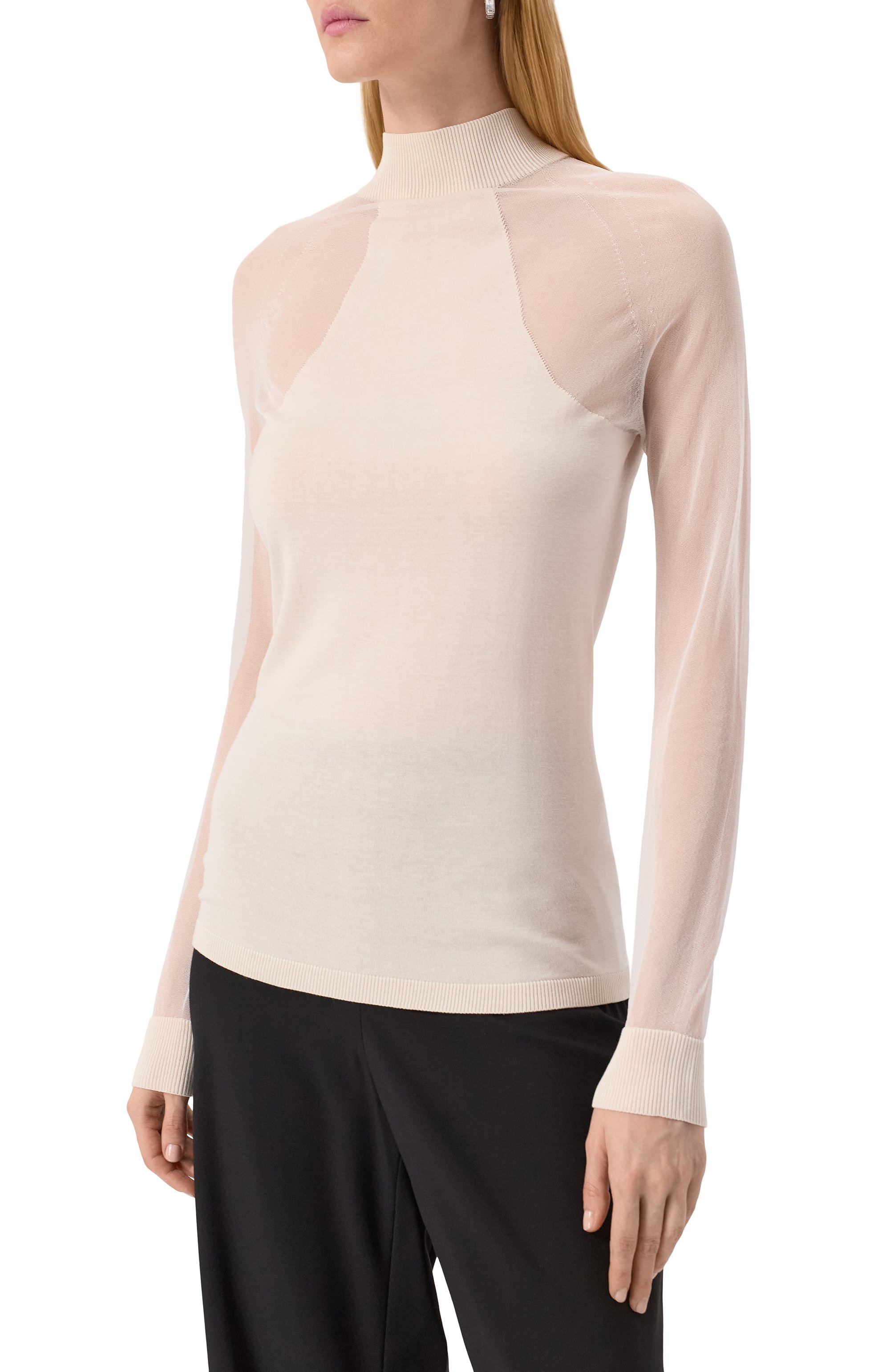 Водолазка из шелк�а и вискозы GIORGIO ARMANI, арт. 6DAM15/AM40Z, фото 3