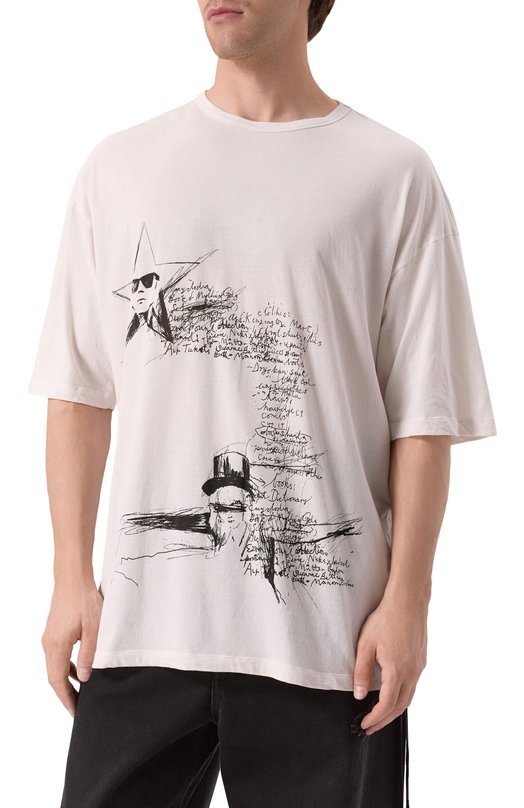 Хлопковая футболка Ann Demeulemeester B0012878/FA206 Белый  B0012878/FA206 Фото 3
