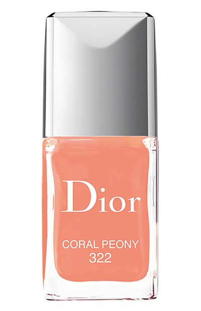 Женский лак с эффектом гелевого покрытия dior vernis, 322 коралловый пион (10ml) DIOR, арт. F000355322