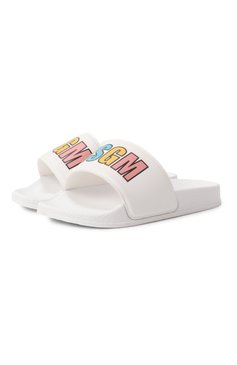 Детские шлепанцы MSGM KIDS белого цвета, арт. 79858/VAR1/24-27 | Фото 1 (Материал внешний: Пластик, Резина; Материал внутренний: Текстиль; Материал сплава: Проставлено; Нос: Не проставлено)