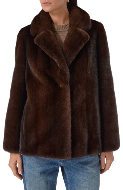 Шуба из норки VICTORIA KUSENKOVA коричневого цвета по цене 998800 руб., арт. 760200004540, фото 3 Шуба из норки VICTORIA KUSENKOVA, арт. 760200004540, фото 3