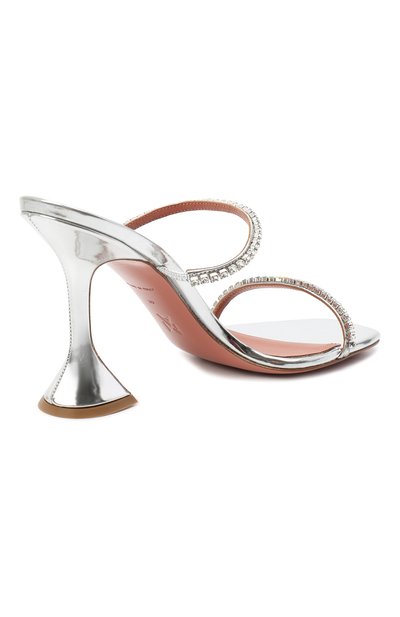 Кожаные мюли gilda AMINA MUADDI, арт. GILDASLIPPER/MIRR0R/SILVER + HALF RAINB0W CRYSTAL, фото 4