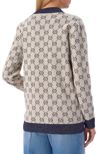 Хлопковый кардиган GUCCI кремового цвета по цене 184500 руб., арт. 692727/XKB54, фото 4 Хлопковый кардиган GUCCI, арт. 692727/XKB54, фото 4