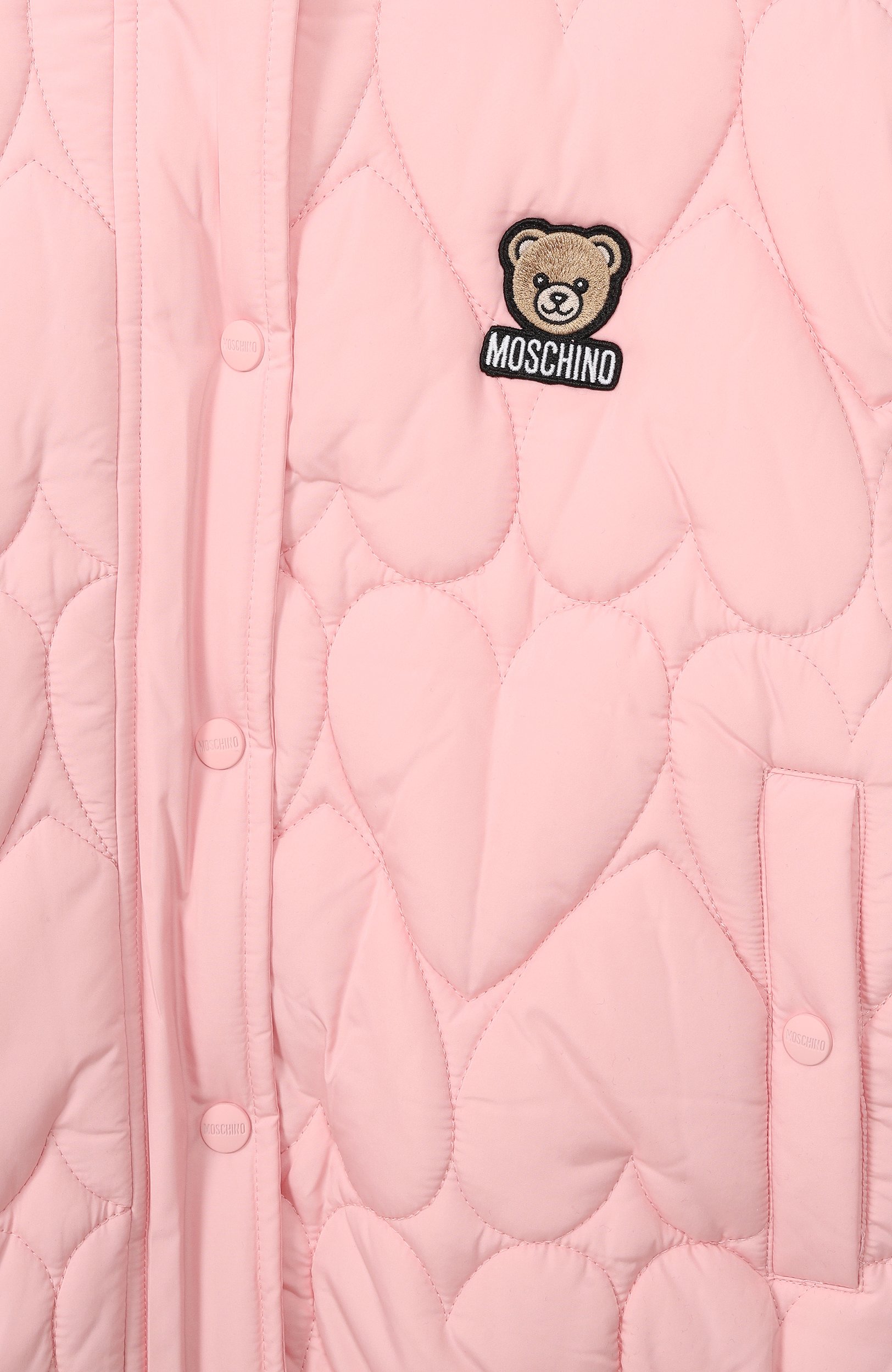 Утепленная куртка MOSCHINO светло-розового цвета по цене 41750 руб., арт. HDS05A/L3AC7, фото 3 Утепленная куртка MOSCHINO, арт. HDS05A/L3AC7, фото 3